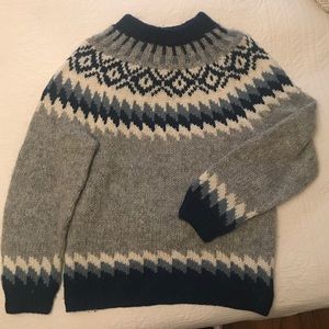 VINTAGE LL Bean Wool,Fair Isle, Sweater S:Lg
